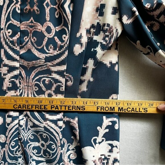 Nanette Lepore Teal and Pink Paisley Patterned Dress Sz 12 - Picture 8 of 10